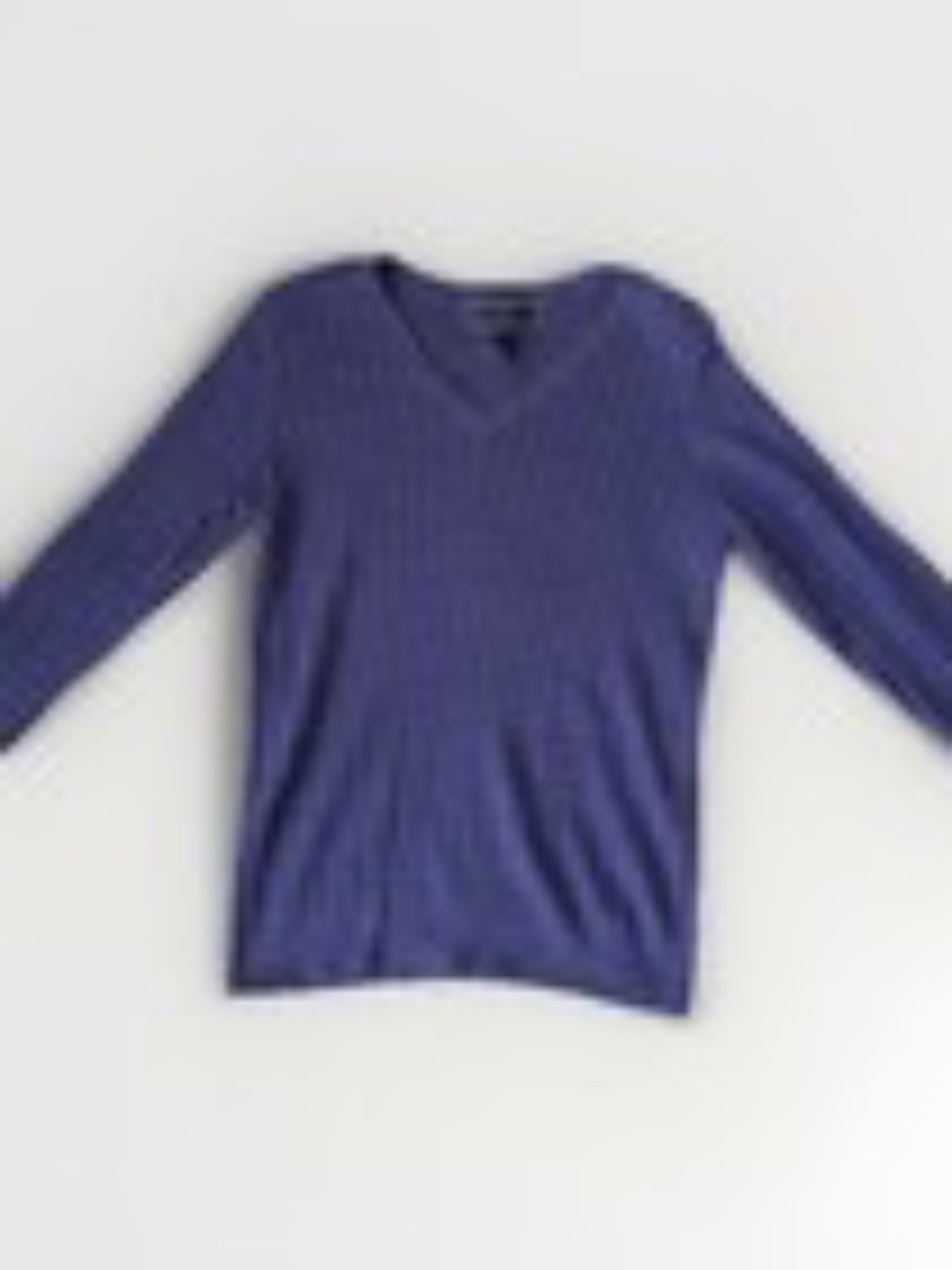 Karen Scott Women’s purple cable-knit v-neck sweater 3/4 Sleeve Size Medium